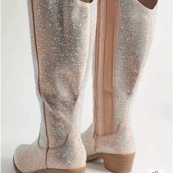 Torrid Elegant Crystal-Embellished Knee-High Boots - Picture 3 of 7